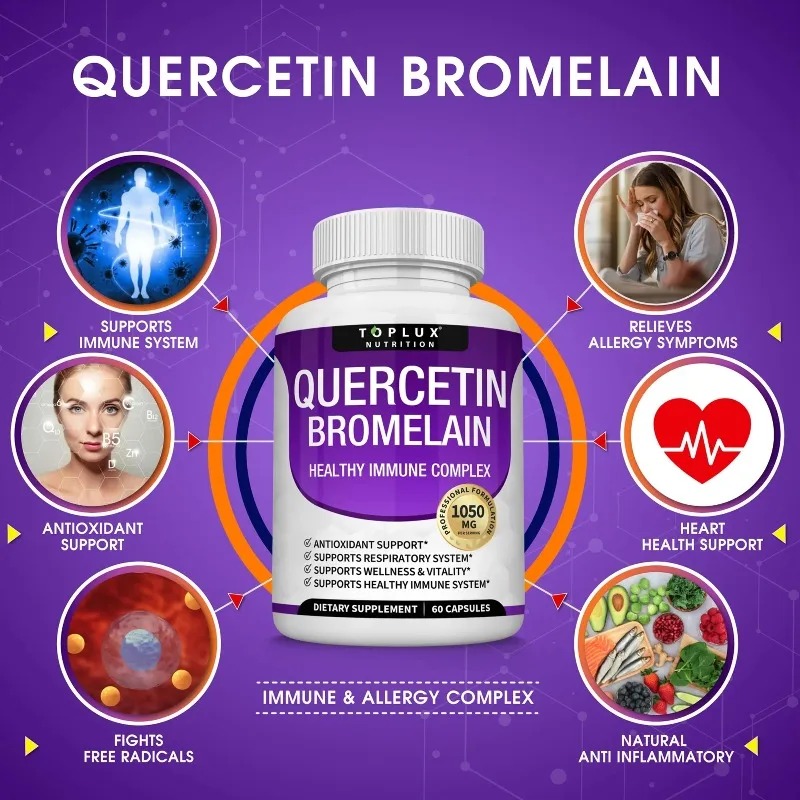 Wellness Quercetin - Quercetin & Bromelain Capsules, Support Immune,