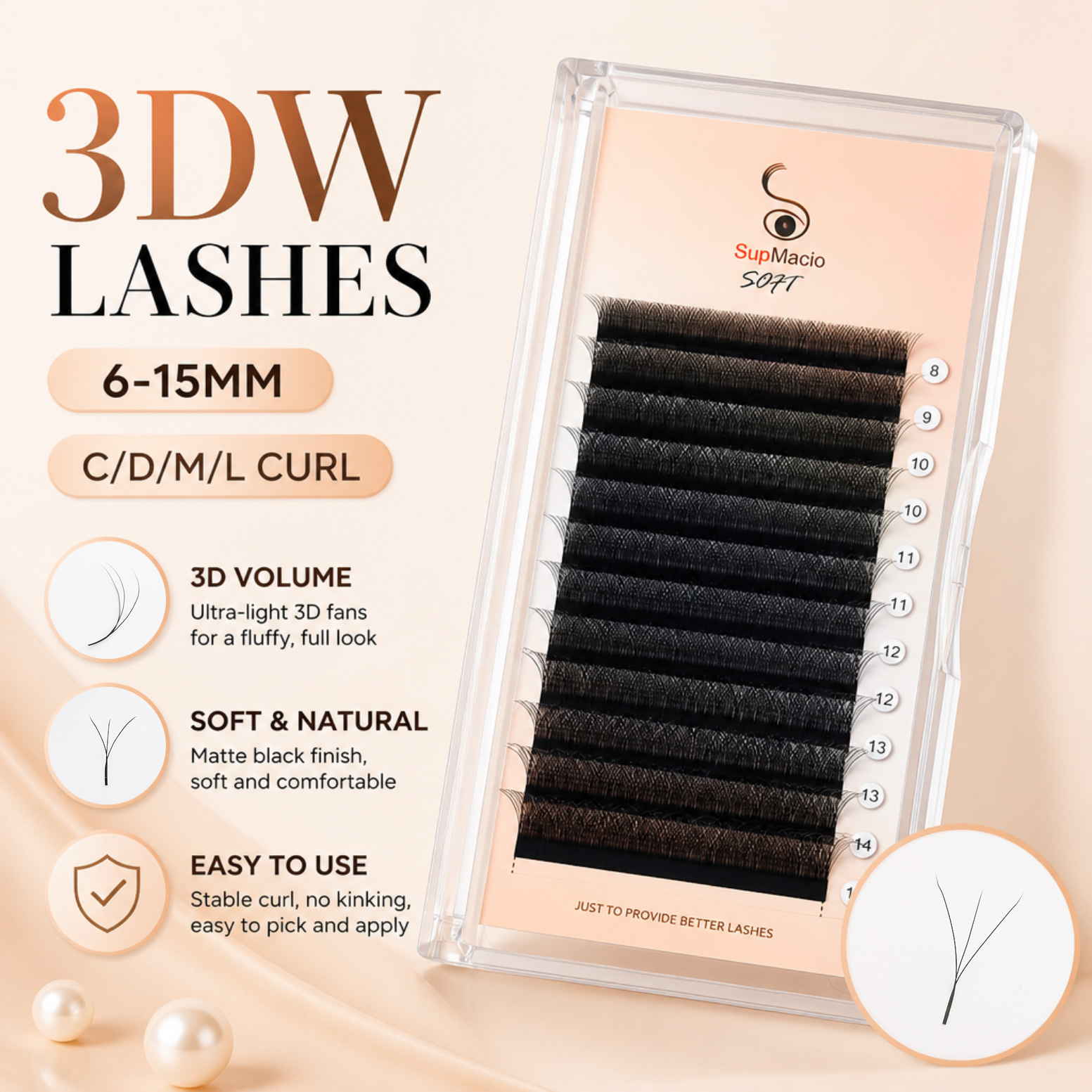Red Clover Flower - 3d W Eyelashes Lash Extension W