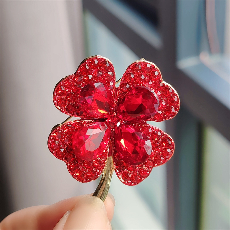 New Minimalist Rhinestone Four - Red Clover Flower review and price
