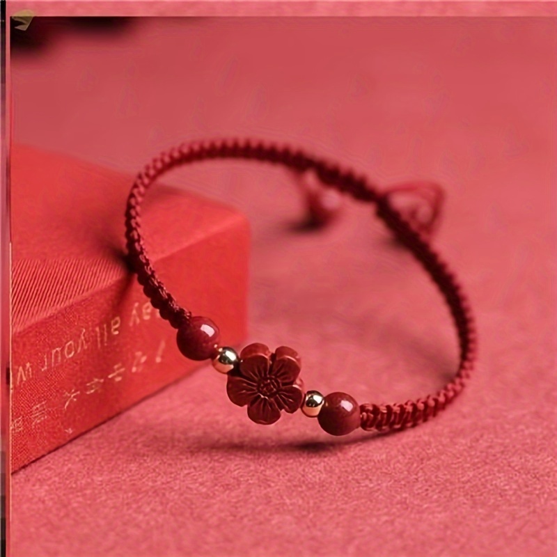 Braided Lucky Red Cord Bracele - Red Clover Flower review and price