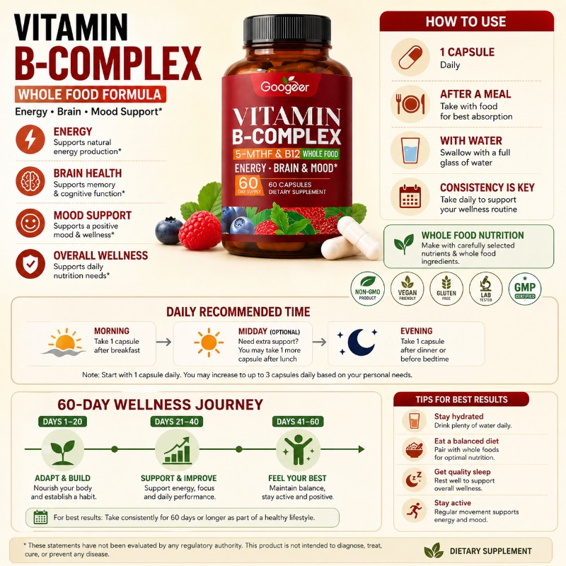 B Complex Vitamins Supplement  - Herbal Wellness Blend review and price